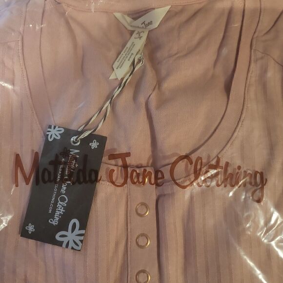 Ryanne Womens Henley Tee, Size Small, Rose Pink - Picture 3 of 3